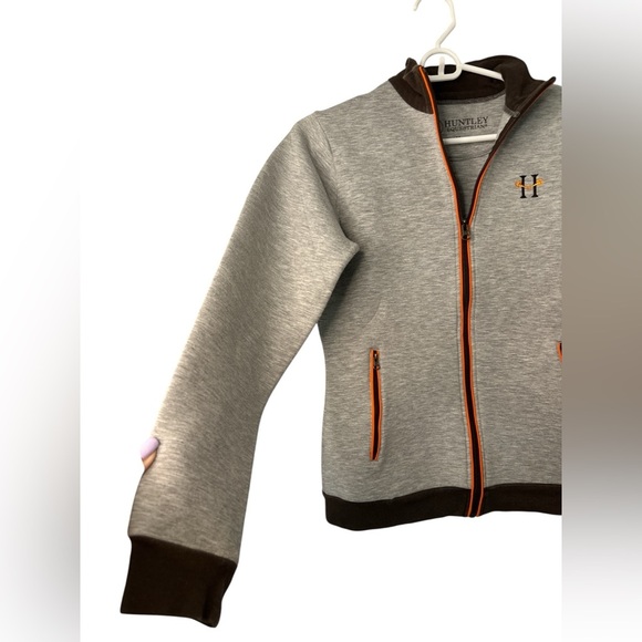 Huntley Equestrian Gray Zip Down Riding Jacket NWOT - Picture 3 of 8